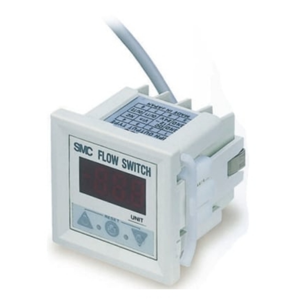 Picture of Panel Mount Flow Controller, 45 L/min, PNP Output, 12 → 24 V dc, SMC, PF2D301-A