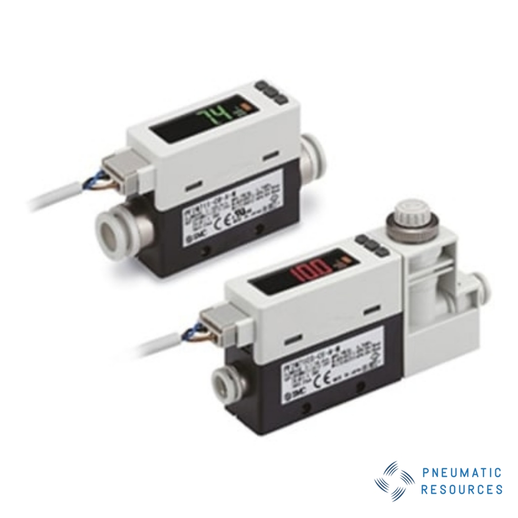 Picture of PF2M7 Series Digital Flow Switch Flow Switch, 1 L/min Min, 100 L/min Max, SMC, PFM711-C8-E-N