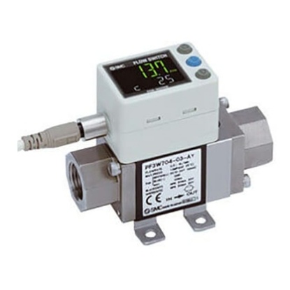 Picture of PF3W Series Flow Switch Flow Switch, 2 L/min Min, 16 L/min Max, SMC, PF3W720-F04-ETN-M