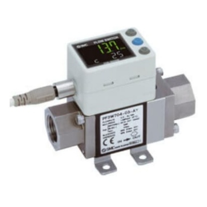 Picture of PF3W Series Integrated Display Flow Switch for Water and Ethylene Glycol Aqueous Solution, 5 L/min Min, 40 L/min Max, SMC, PF3W740S-F04-FN-M