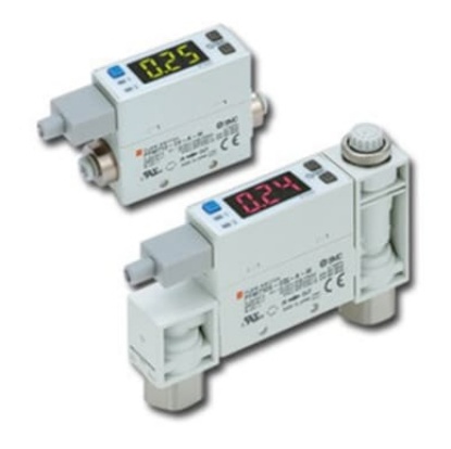 Picture of PFM7 Series Integrated Display Flow Switch for Dry Air, Gas, 1 l/min Min, 50 L/min Max, SMC, PFM750-F01-B