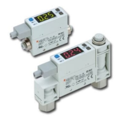 Picture of PFM7 Series Integrated Display Flow Switch for Dry Air, N2, 0.5 L/min Min, 25 L/min Max, SMC, PFM725-C6-F