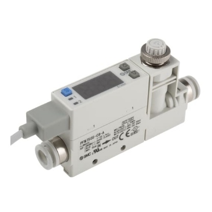 Picture of PFM Series Integrated Display Flow Switch for Dry Air, Gas, 1 L/min Min, 50 L/min Max, SMC, PFM750S-C8-A-W