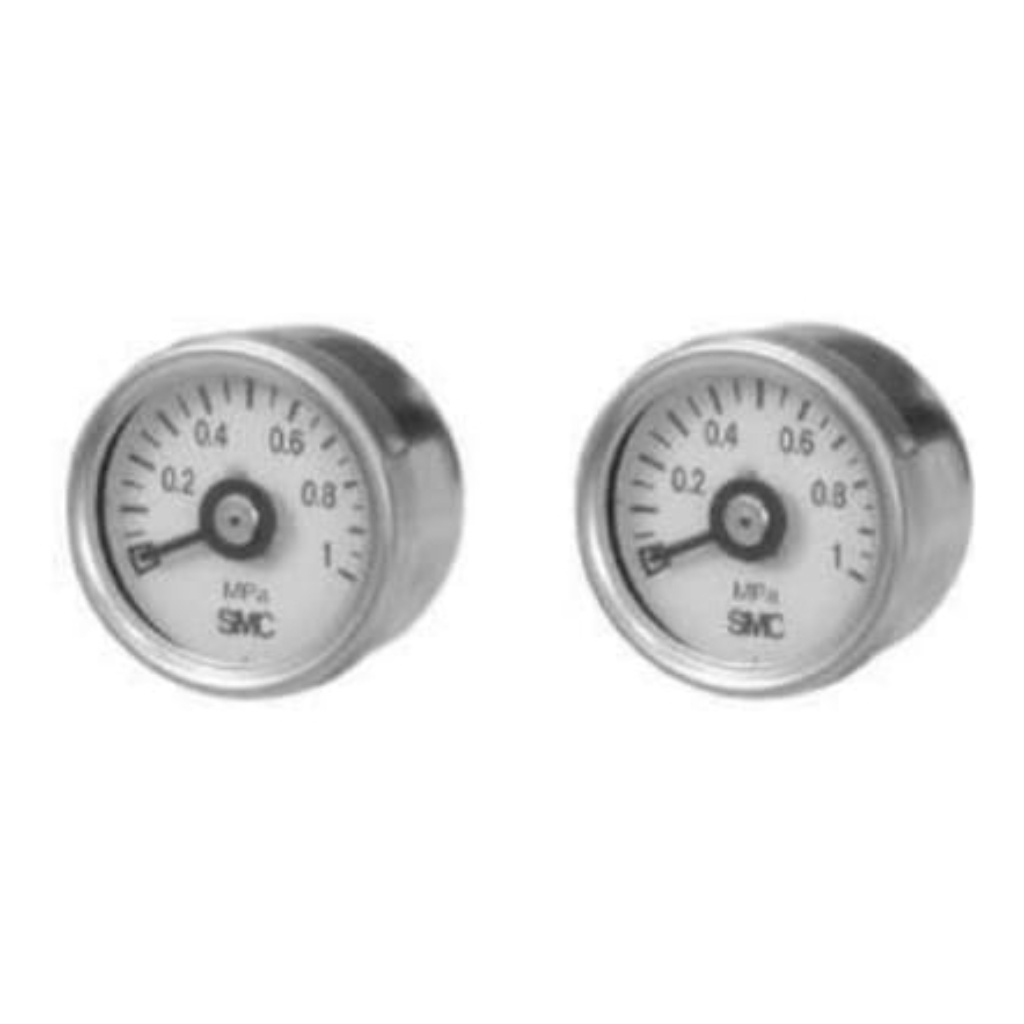 Picture of R 1/8 Analogue Pressure Gauge 1Mpa Back Entry 30mm Outside Diameter, SMC, G33-10-01