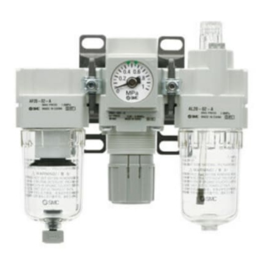 Picture of G 1/8 Filter Regulator Lubricator, Auto Drain, 5μm Filtration Size, SMC, AC20-F02E-B
