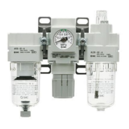 Picture of G 1/8 Filter Regulator Lubricator, Auto Drain, 5μm Filtration Size, SMC, AC20-F02E-B