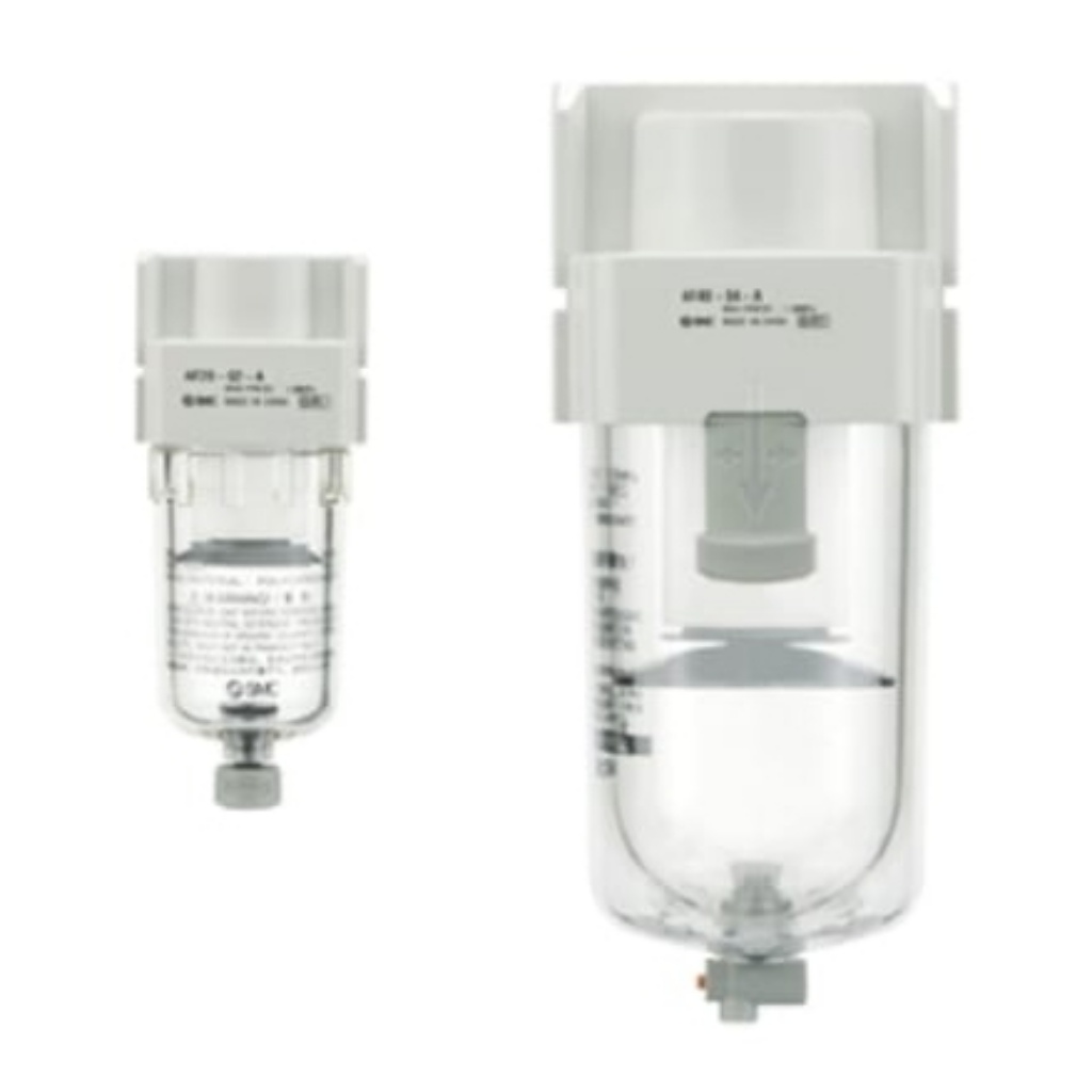 Picture of AF series 5μm G 1/2 1 MPa, 1.5 MPa Pneumatic Filter with Manual drain, SMC, AF40-F04B-A