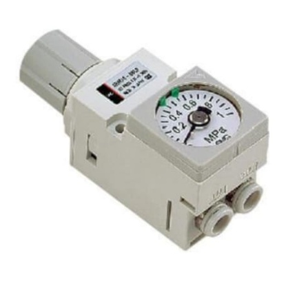 Picture of 4 mm Tubing Pneumatic Regulator - 0.5bar to 7bar, 10bar max. input, SMC, ARM10-06G-1