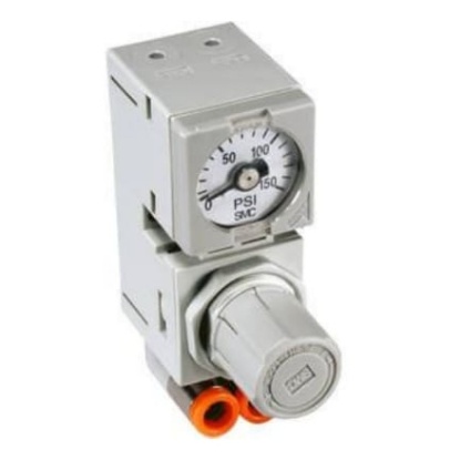 Picture of 6 Dia. mm Pneumatic Regulator - 0.5bar to 7bar, 10bar max. input, SMC, ARM10F2-08BG