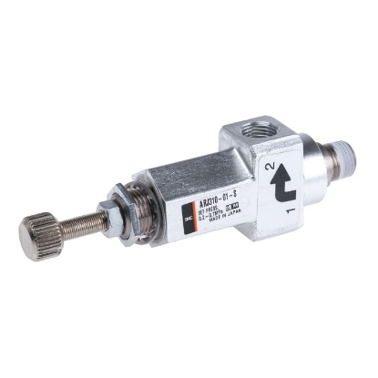 Picture of M5 x 0.8, R 1/8 Pneumatic Regulator - 0.2MPa to 0.7MPa, 1/8 in, M5 x 0.8, 0.8MPa max. input, SMC, ARJ310-01-S