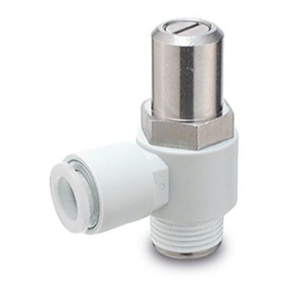 Picture of AS Series Elbow Fitting, R 1/8 to Push In 4 mm, Threaded-to-Tube Connection Style, SMC, AS2201F-01-04SD