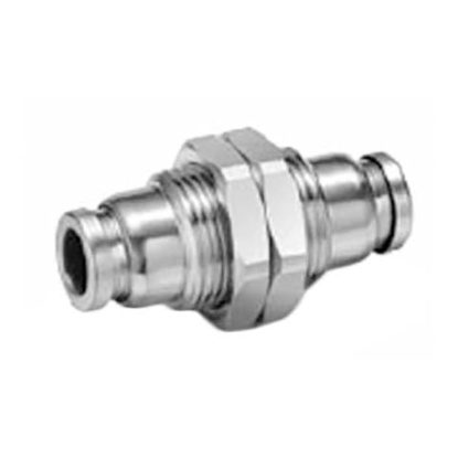 Picture of Bulkhead Tube-to-Tube Adaptor, Push In 12 mm to Push In 12 mm, Tube-to-Tube Connection Style, SMC, KQG2E12-00