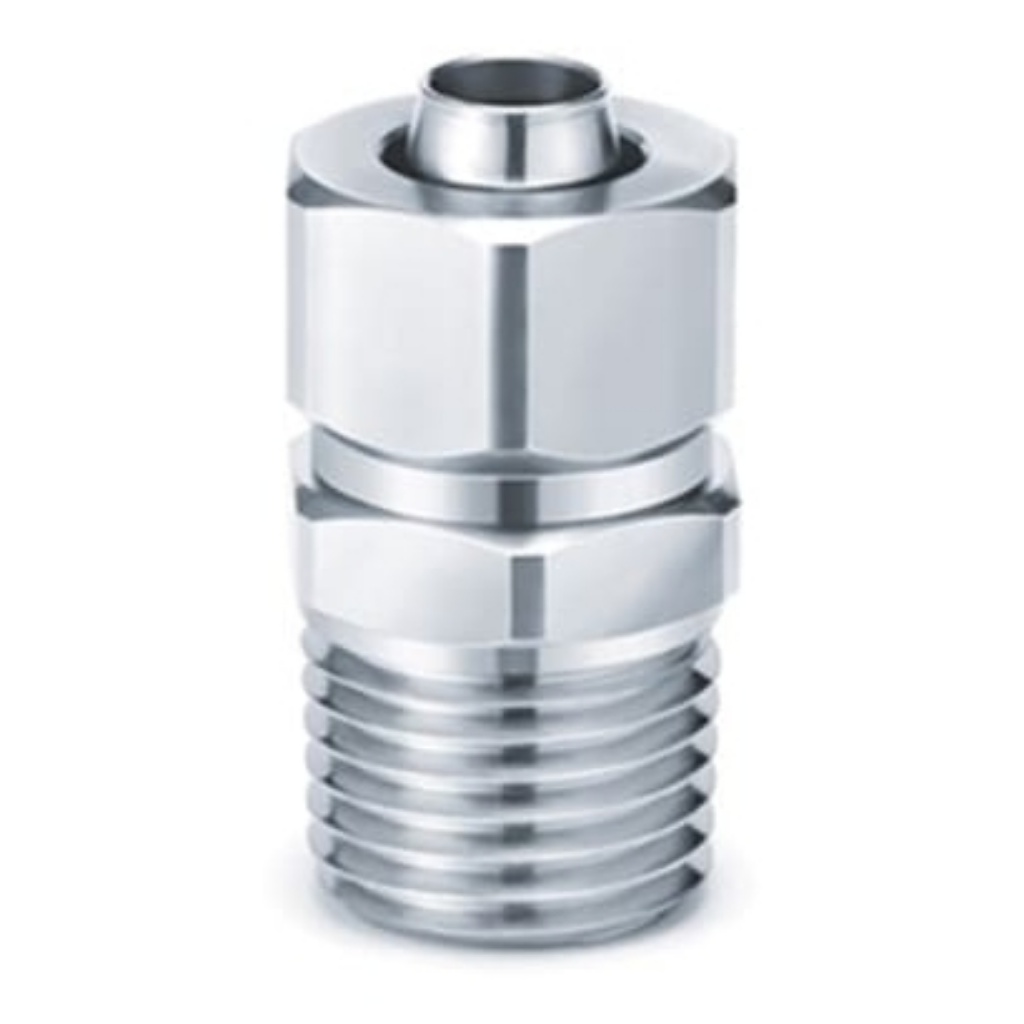 Picture of KFG2 Series Straight Threaded Adaptor, Push In 10 mm to R 1/4, SMC, KFG2H1008-02