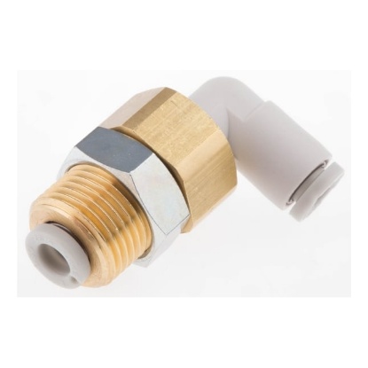 Picture of KQ2 Series Bulkhead Threaded-to-Tube Adaptor, Push In 4 mm to Push In 4 mm, Threaded-to-Tube Connection Style, SMC, KQ2LE04-00A
