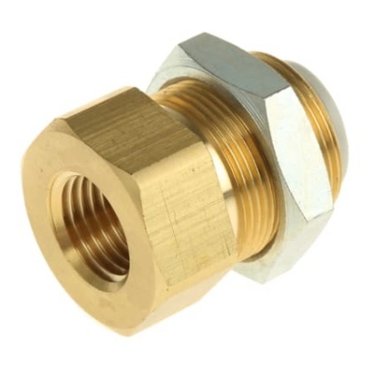 Picture of KQ2 Series Bulkhead Threaded-to-Tube Adaptor, Rc 1/4 Female to Push In 10 mm, Threaded-to-Tube Connection Style, SMC, KQ2E10-02A