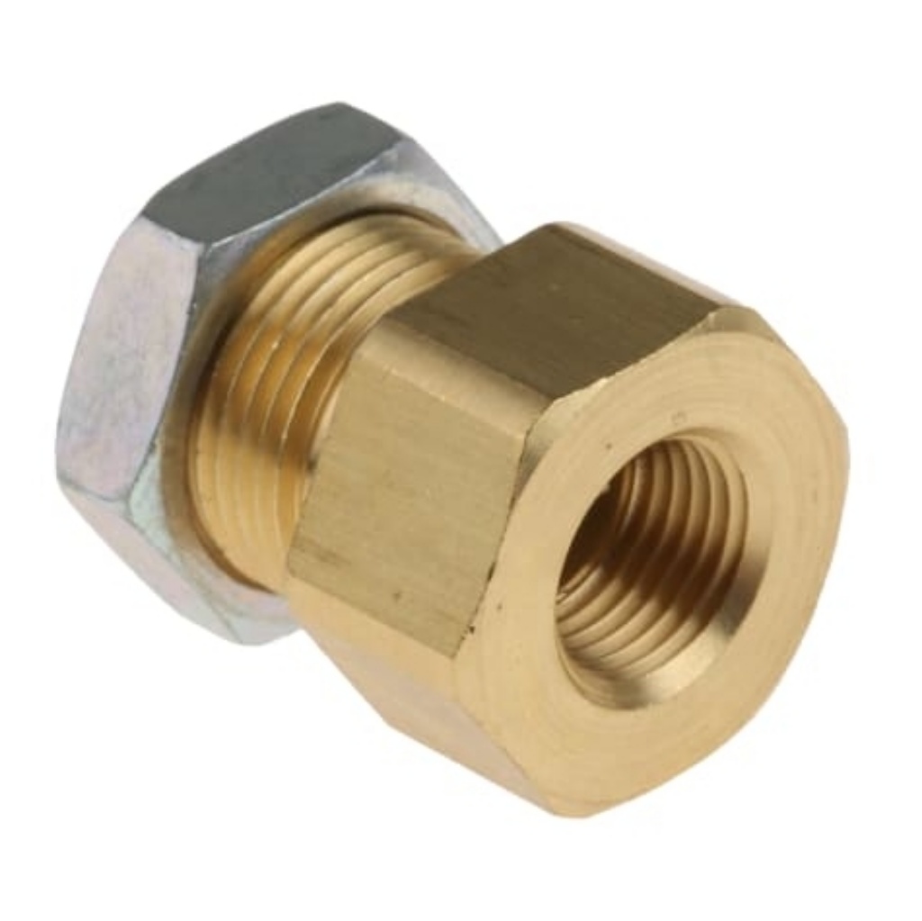 Picture of KQ2 Series Bulkhead Threaded-to-Tube Adaptor, Rc 1/8 Female to Push In 6 mm, Threaded-to-Tube Connection Style, SMC, KQ2E06-01A