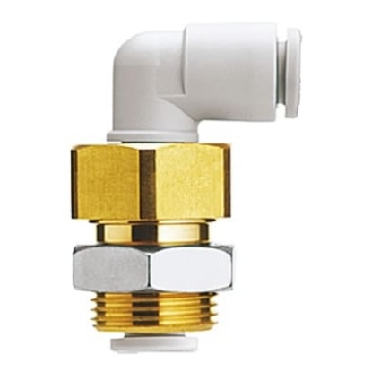 Picture of KQ2 Series Bulkhead Tube-to-Tube Adaptor, Push In 10 mm to Push In 10 mm, Tube-to-Tube Connection Style, SMC, KQ2LE10-00A