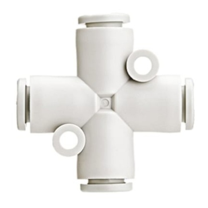 Picture of KQ2 Series Cross Tube-to-Tube Adaptor, Push In 10 mm to Push In 10 mm, Tube-to-Tube Connection Style, SMC, KQ2TW10-00A