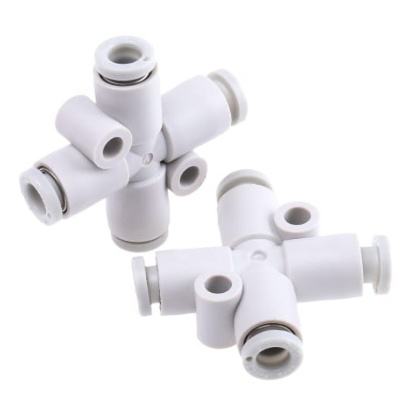 Picture of KQ2 Series Cross Tube-to-Tube Adaptor, Push In 4 mm to Push In 4 mm, Tube-to-Tube Connection Style, SMC, KQ2TW04-00A