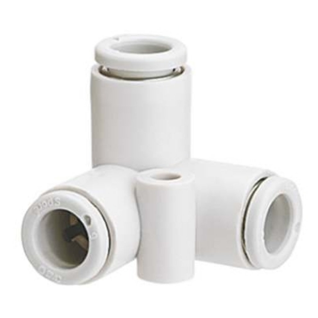 Picture of KQ2 Series Delta Union Tube-to-Tube Adaptor, Push In 4 mm to Push In 4 mm, Tube-to-Tube Connection Style, SMC, KQ2D04-00A