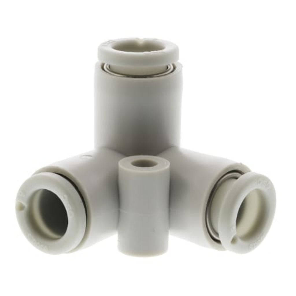Picture of KQ2 Series Delta Union Tube-to-Tube Adaptor, Push In 6 mm to Push In 6 mm, Tube-to-Tube Connection Style, SMC, KQ2D06-00A