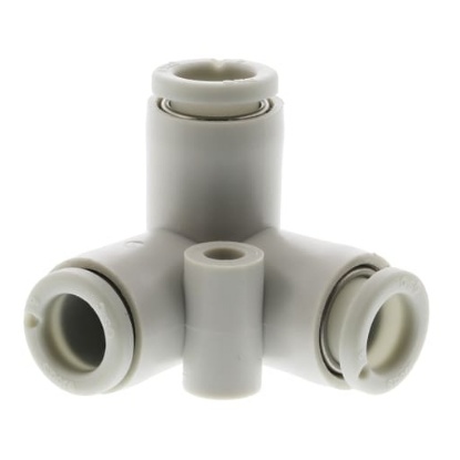 Picture of KQ2 Series Delta Union Tube-to-Tube Adaptor, Push In 6 mm to Push In 6 mm, Tube-to-Tube Connection Style, SMC, KQ2D06-00A