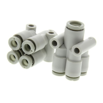 Picture of KQ2 Series Double Y Tube-to-Tube Adaptor Push In 6 mm, Push In 4 mm to Push In 4 mm, Tube-to-Tube Connection Style, SMC, KQ2UD04-06A
