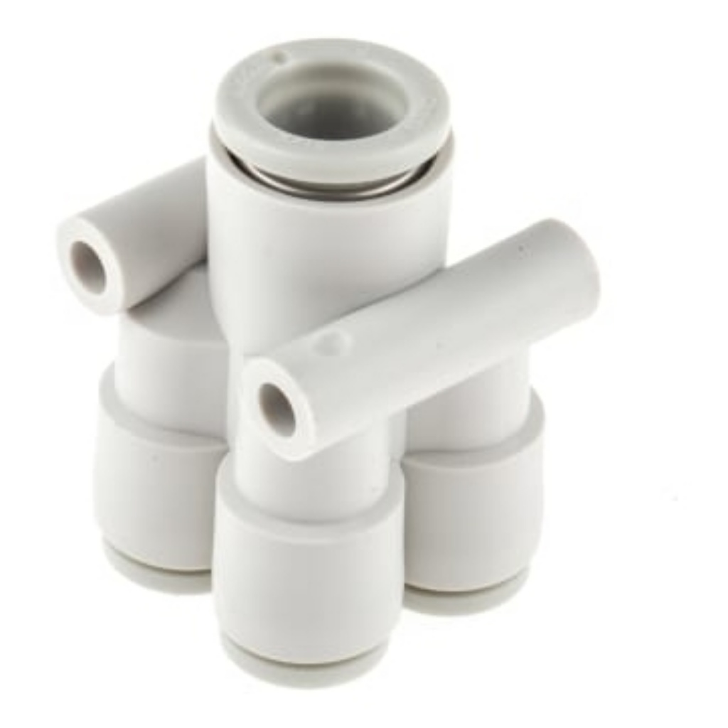 Picture of KQ2 Series Double Y Tube-to-Tube Adaptor Push In 8 mm, Push In 6 mm to Push In 6 mm, Tube-to-Tube Connection Style, SMC, KQ2UD06-08A