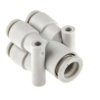 Picture of KQ2 Series Double Y Tube-to-Tube Adaptor Push In 8 mm, Push In 6 mm to Push In 6 mm, Tube-to-Tube Connection Style, SMC, KQ2UD06-08A
