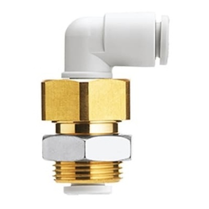 Picture of KQ2 Series Elbow Fitting, Push In 6 mm to Push In 6 mm, Tube-to-Tube Connection Style, SMC, KQ2LE06-00N