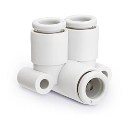 Picture of KQ2 Series Elbow Fitting, Push In 6 mm to Push In 6 mm, Tube-to-Tube Connection Style, SMC, KQ2LU06-00A
