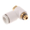 Picture of KQ2 Series Elbow Threaded Adaptor, M5 Male to Push In 6 mm, Threaded-to-Tube Connection Style, SMC, KQ2V06-M5A