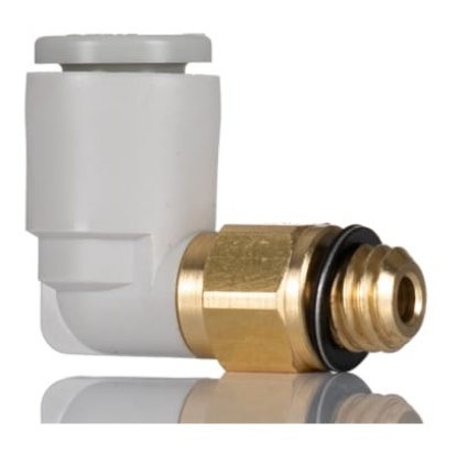 Picture of KQ2 Series Elbow Threaded Adaptor, M6 Male to Push In 6 mm, Threaded-to-Tube Connection Style, SMC, KQ2L06-M6A
