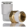Picture of KQ2 Series Elbow Threaded Adaptor, R 1/4 Male to Push In 8 mm, Threaded-to-Tube Connection Style, SMC, KQ2L08-02AS