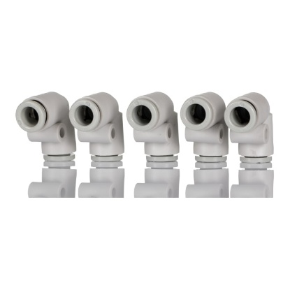 Picture of KQ2 Series Elbow Tube-toTube Adaptor, Push In 6 mm to Push In 6 mm, Tube-to-Tube Connection Style, SMC, KQ2L06-00A