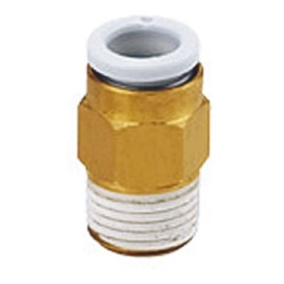 Picture of KQ2 Series Straight Threaded Adaptor, M5 Male to Push In 4 mm, Threaded-to-Tube Connection Style, SMC, KQ2H04-M5N