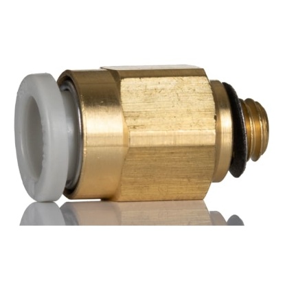 Picture of KQ2 Series Straight Threaded Adaptor, M5 Male to Push In 6 mm, Threaded-to-Tube Connection Style, SMC, KQ2H06-M5A