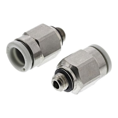 Picture of KQ2 Series Straight Threaded Adaptor, M5 Male to Push In 6 mm, Threaded-to-Tube Connection Style, SMC, KQ2H06-M5N