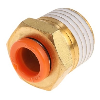 Picture of KQ2 Series Straight Threaded Adaptor, NPT 1/4 Male to Push In 1/4 in, Threaded-to-Tube Connection Style, SMC, KQ2H07-35AS