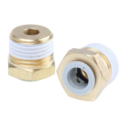 Picture of KQ2 Series Straight Threaded Adaptor, R 1/2 Male to Push In 10 mm, Threaded-to-Tube Connection Style, SMC, KQ2H10-04AS