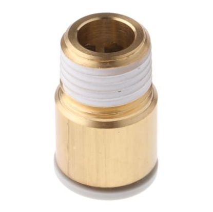 Picture of KQ2 Series Straight Threaded Adaptor, R 1/4 Male to Push In 10 mm, Threaded-to-Tube Connection Style, SMC, KQ2S10-02AS