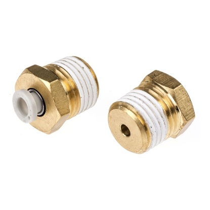 Picture of KQ2 Series Straight Threaded Adaptor, R 1/4 Male to Push In 4 mm, Threaded-to-Tube Connection Style, SMC, KQ2H04-02AS