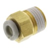 Picture of KQ2 Series Straight Threaded Adaptor, R 1/8 Male to Push In 4 mm, Threaded-to-Tube Connection Style, SMC, KQ2H04-01AS