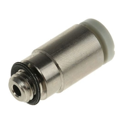 Picture of KQ2 Series Straight Threaded Adaptor, R 1/8 Male to Push In 6 mm, Threaded-to-Tube Connection Style, SMC, KQ2S08-01N