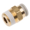 Picture of KQ2 Series Straight Threaded Adaptor, R 3/8 Male to Push In 10 mm, Threaded-to-Tube Connection Style, SMC, KQ2H10-03AS