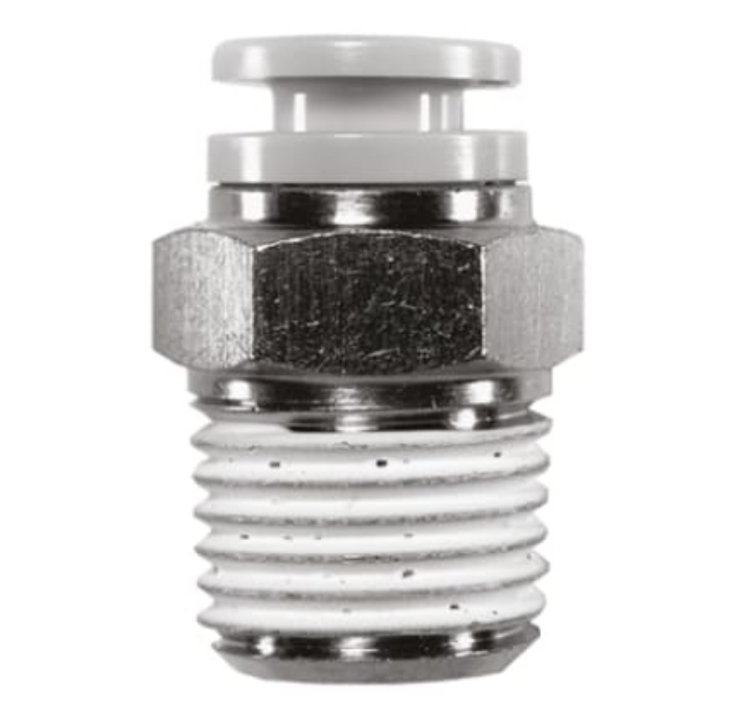 Picture of KQ2 Series Straight Threaded Adaptor, R 3/8 Male to Push In 1/2 in, Threaded-to-Tube Connection Style, SMC, KQ2H13-03S
