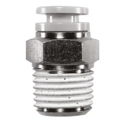 Picture of KQ2 Series Straight Threaded Adaptor, R 3/8 Male to Push In 1/2 in, Threaded-to-Tube Connection Style, SMC, KQ2H13-03S