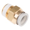 Picture of KQ2 Series Straight Threaded Adaptor, R 3/8 Male to Push In 12 mm, Threaded-to-Tube Connection Style, SMC, KQ2H12-03AS