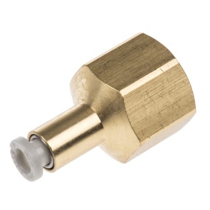 Picture of KQ2 Series Straight Threaded Adaptor, Rc 1/4 Female to Push In 4 mm, Threaded-to-Tube Connection Style, SMC, KQ2F04-02A