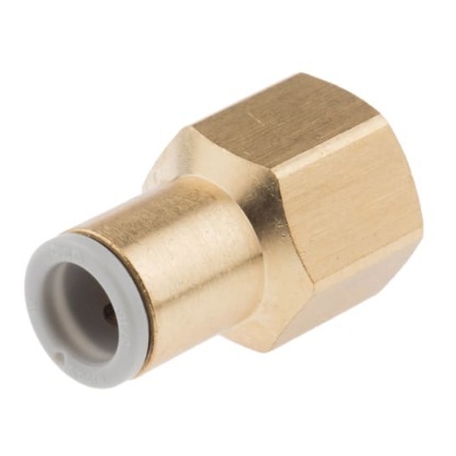 Picture of KQ2 Series Straight Threaded Adaptor, Rc 1/4 Female to Push In 8 mm, Threaded-to-Tube Connection Style, SMC, KQ2F08-02A